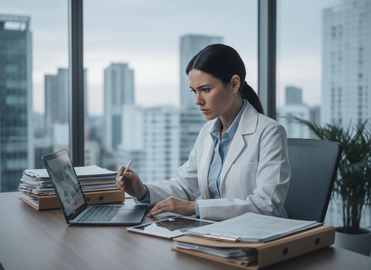 Clinician reviewing medical records